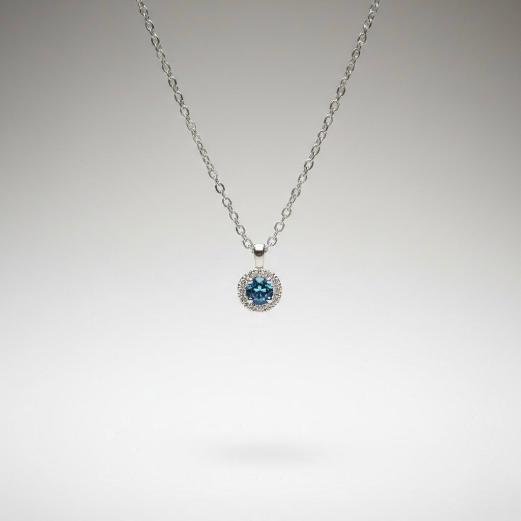 Platinum Aquamarine Diamonds Necklace