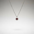 Platinum Garnet Diamonds Necklace
