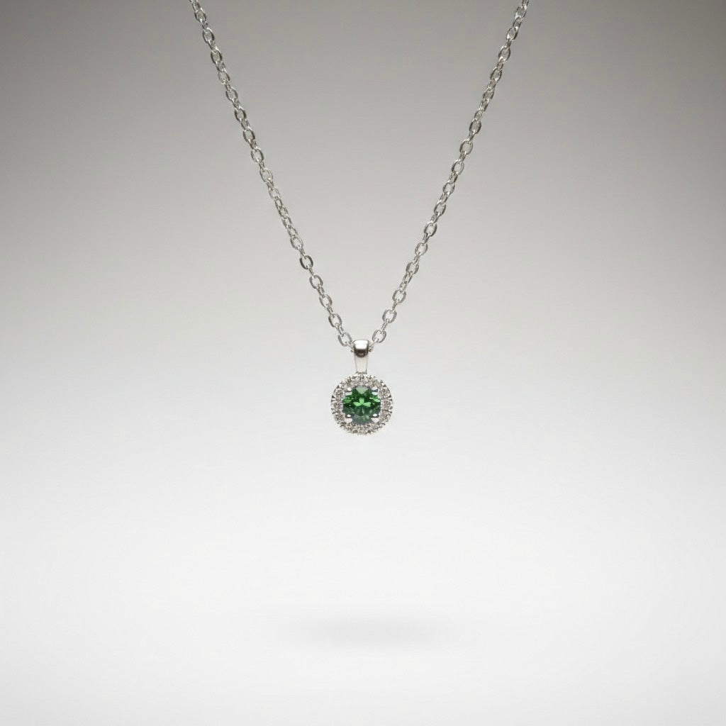 Platinum Emerald Diamonds Necklace