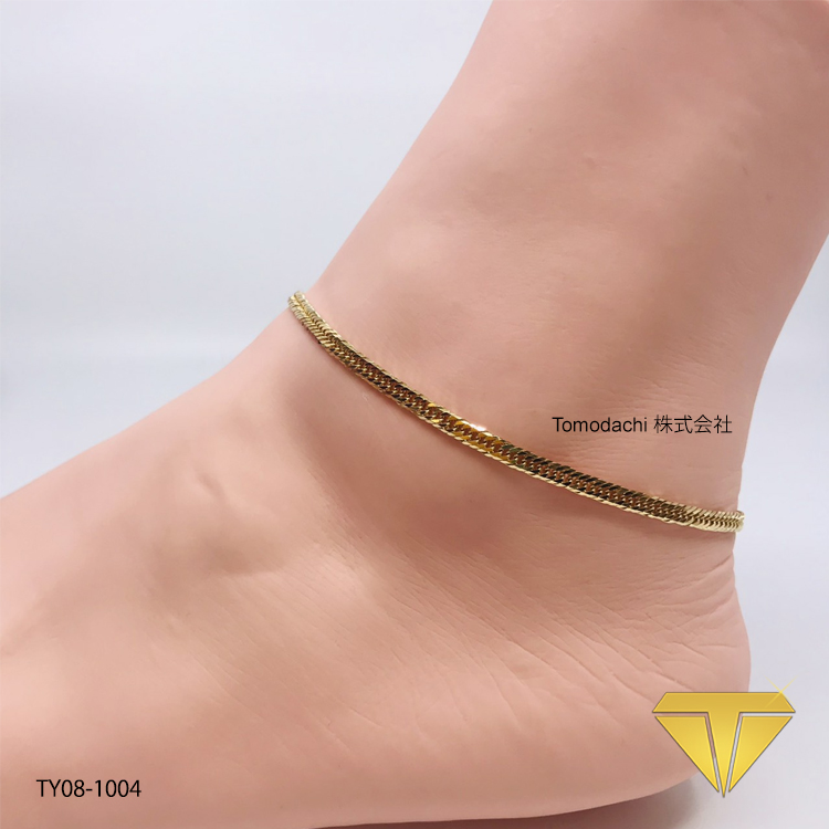 18k Japan Yellow Gold 8 cut 6g 23cm Anklet