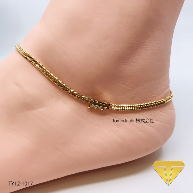 18k Japan Yellow Gold 12 cut 6g 25cm Anklet